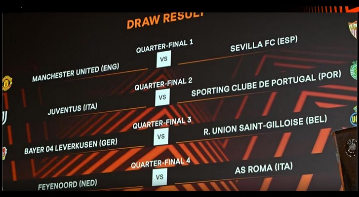 Undian Perempat Final Liga Eropa, Sevilla vs Manchester United, Juventus vs Sporting