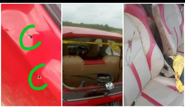 Mobil Ber-ID Card Protokol Wabup Lamtim dengan 4 Lubang Tembakan Terjerembab di Sawah Jatiagung