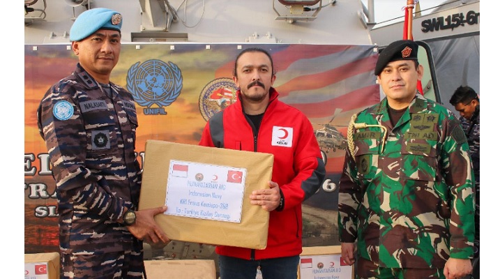 Lagi Misi Perdamaian PBB di Lebanon, Prajurit TNI AL Kirim Bantuan Kemanusian ke Turki