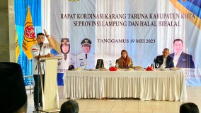 Dendi Buka Rakor Karang Taruna Kab/Kota se-Lampung di Kotaagung