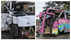Dua Nyawa Melayang Minibus vs Bus Pariwisata di Pringsewu