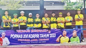 Tim Balap Sepeda Lampung Bertanding Pada Laga Pertama PORNAS KORPRI XVI