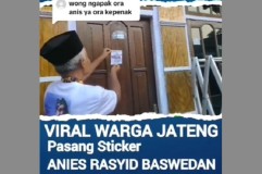 Viral Warga Jateng Sukarela Menempel Stiker Gambar Anies Baswedan di Rumah Masing-masing