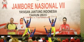 Parade Defile Kontingen Jamnas YJI di Lampung Meriah