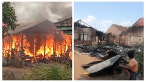 Akibat Konsleting Listrik, 2 Rumah Dilalap Api di Gedongtataan