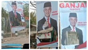 Banner Bacapres Ganjar Pranowo Sobek Merata di Jl. Soekarno Hatta