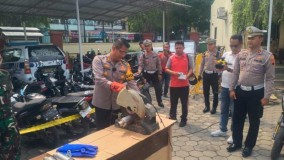 Dua Hari Razia, Polres Grobogan Amankan Ratusan Sepeda Motor Knalpot Brong