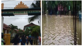 MTS Negeri 1 Mesuji Terendam Banjir Aktivitas Belajar Lumpuh Total.