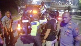 Antisipasi Kerawanan Jelang Pemilu 2024, Polisi Sisir Jalan Boulevard Bintaro Jaya Pondok Aren Tangsel