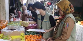 Jelang Hari Raya Idul Fitri, Tim Jejaring Keamanan Pangan Provinsi Lampung Lakukan Sidak Pasar