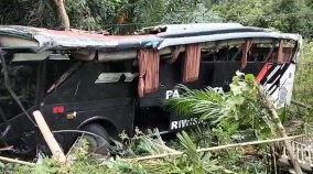 Bus Study Tour MIN 1 Pesisir Barat Masuk Jurang di Lampung Diduga Karena Rem Blong