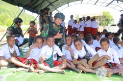Kini Homeyo Papua Aman, Koops TNI Habema Gelar Papua Pintar di Sekolah Lapangan Pogapa 