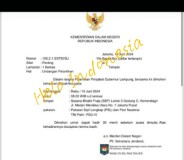 Undangan Pelantikan Pj Gubernur Lampung Disebar, Samsudin atau Lucky?