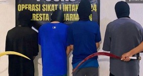 Polisi Amankan Empat Remaja Konvoi Bawa Senjata Tajam di Banjarmasin