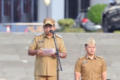Pj. Gubernur Lampung Pimpin Apel Perdana Dilingkungan Pemerintah Provinsi Lampung.