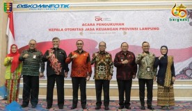 Pj. Gubernur Lampung Hadiri Pengukuhan Kepala Otoritas Jasa Keuangan Provinsi Lampung.