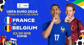 LINK Live Streaming Babak 16 Besar Euro 2024 : Prancis vs Belgia