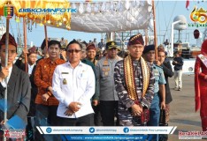 Tim Muhibah Budaya Jalur Rempah KRI Dewaruci dan Laskar Rempah Tiba Di Provinsi Lampung.