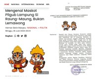 KPU Lampung Ganti Maskot Harimau Jabar Jadi Harimau Lampung