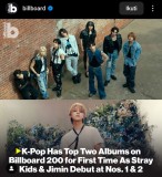 Album milik Jimin BTS dan Stray Kids berada di Puncak Tangga Billboard 200