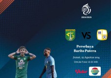 Link Live Streaming BRI Liga 1 2024-2025 : Persebaya Surabaya vs Barito Putera, Sedang Berlangsung! 