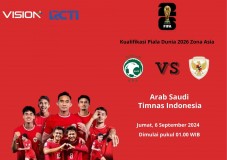 Link Live Streaming Kualifikasi Piala Dunia 2026 Zona Asia : Arab Saudi vs Timnas Indonesia, Dimulai Pukul 01.00 WIB dini hari