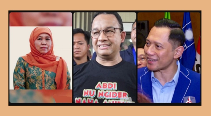Khofifah dan AHY (Agus Harimurti yudhoyono menjadi calon unggulan bakal cawapresnya Anies Baswedan.