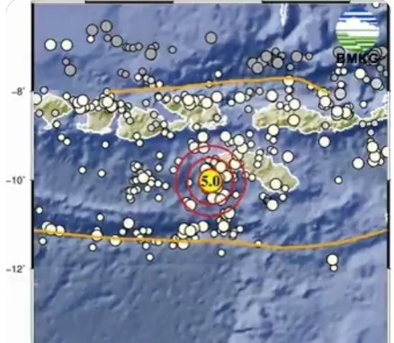 Gempa M 5 Guncang Sumba Barat Daya NTT