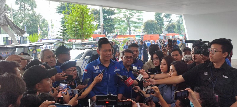 Ketua Umum Partai Demokrat Agus Harimurti Yudhoyono Hadir di Acara Apel Besar Parta Nasdem yang Dige