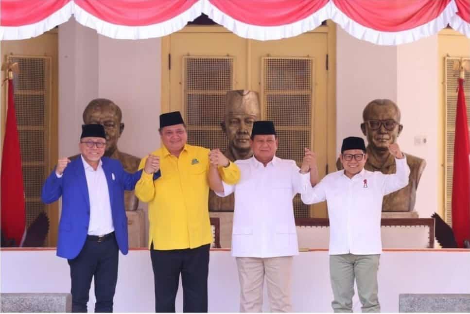 Koalisi empat partai besar semakin mendekati Prabowo sebagai presiden RI (Foto Ist/Helo)