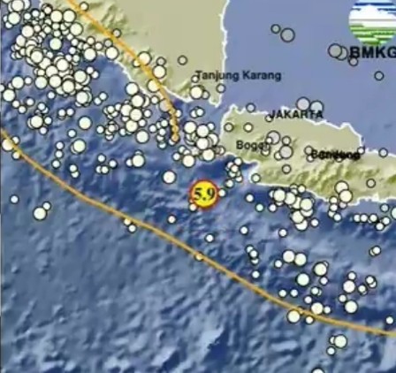 Gempa 5,9 Magnitudo Guncang Banten, Jawa Barat 