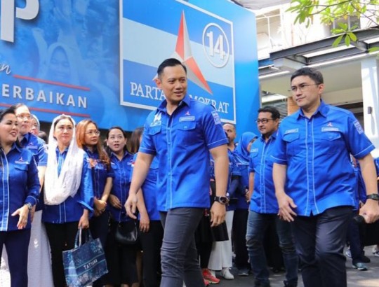 Ketua umum Partai Demokrat Agus Harimurti Yudhoyono atau AHY dan Kepala Badan Komunikasi Strategis P