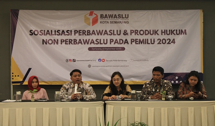 Aturan Pasang Atribut Peserta Pemilu Disosialisasikan Bawaslu Kota Semarang