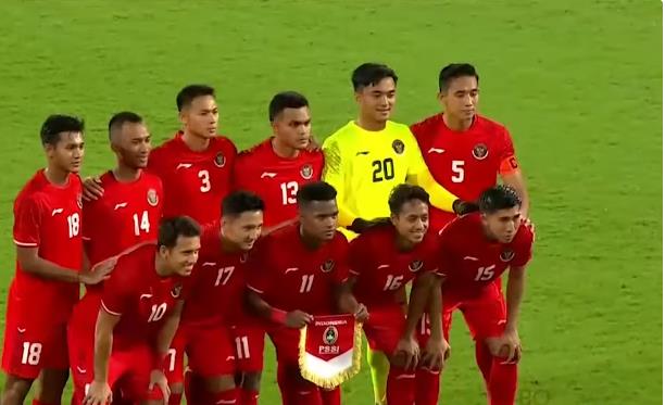 Timnas Indonesia ketika melawan Kirgistan