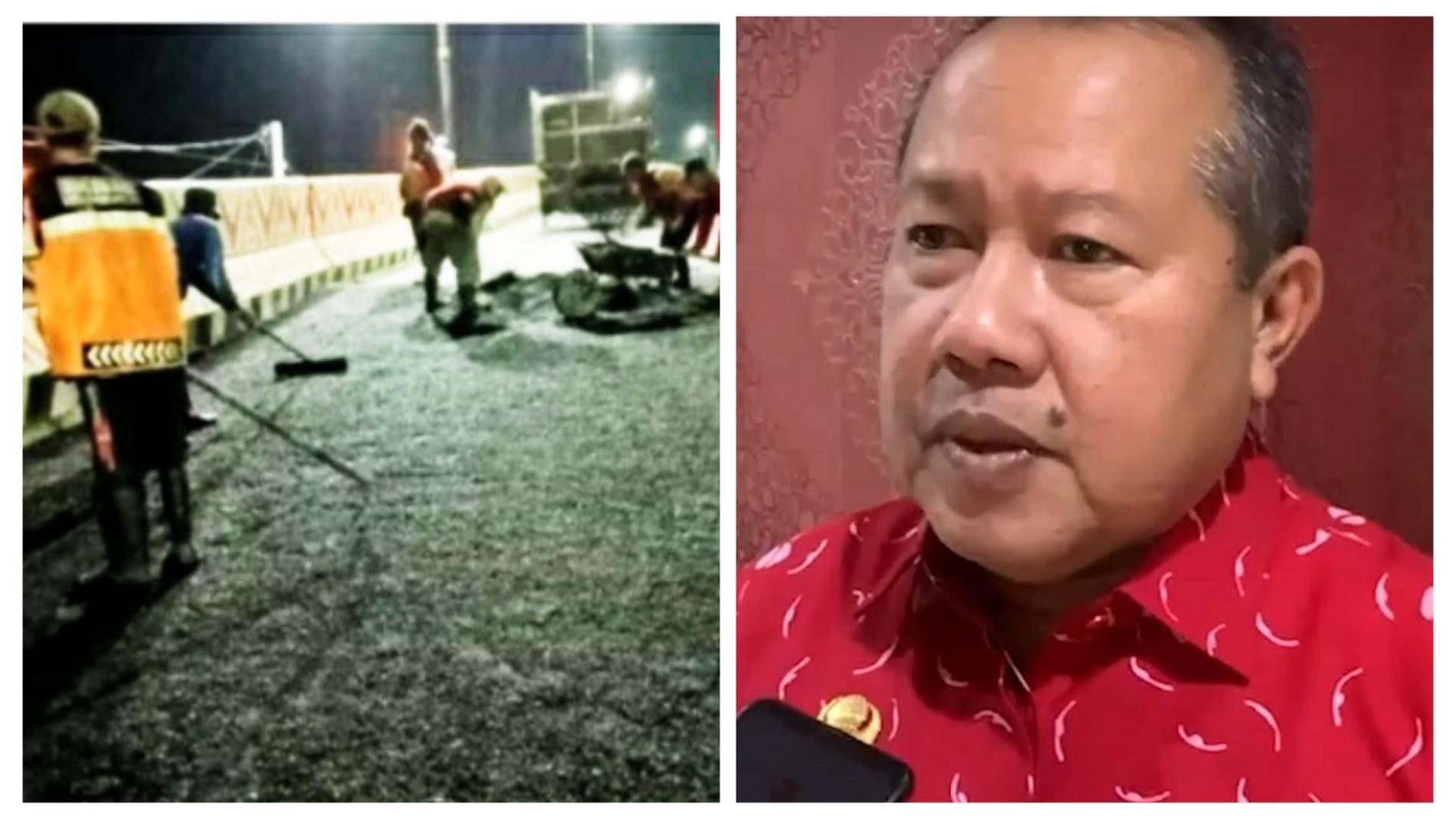 Baru 3 Tahun, Flyover Suropati yang Dibangun Dr. Hc. Herman HN Sudah Ambles dan Berlubang
