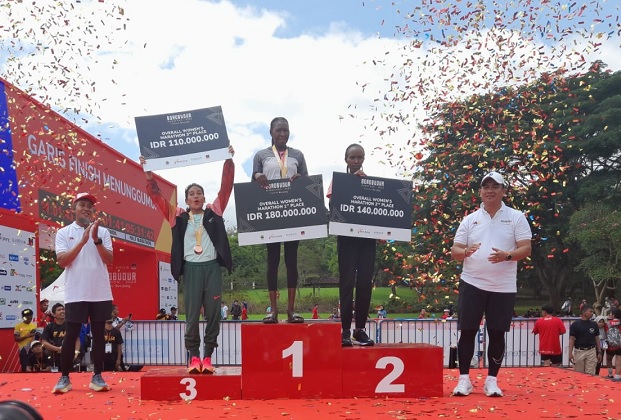 Odekta Naibaho Patahkan Dominasi Pelari Kenya, Borobudur Marathon Dihentikan karena Cuaca Ekstrem