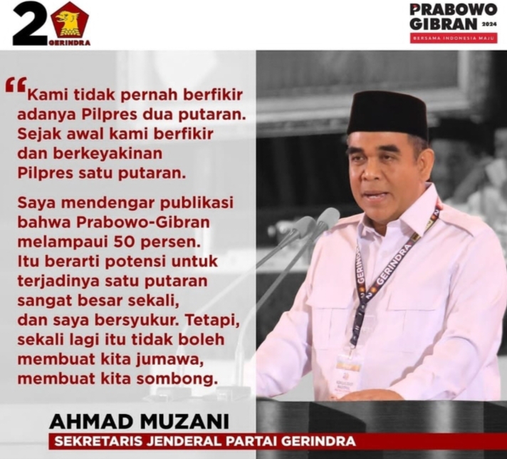 Survei LSI Denny JA 02 Menang 1 Putaran, TKD 02 Lampung  Makin Semangat Kejar 75 Persen Suara