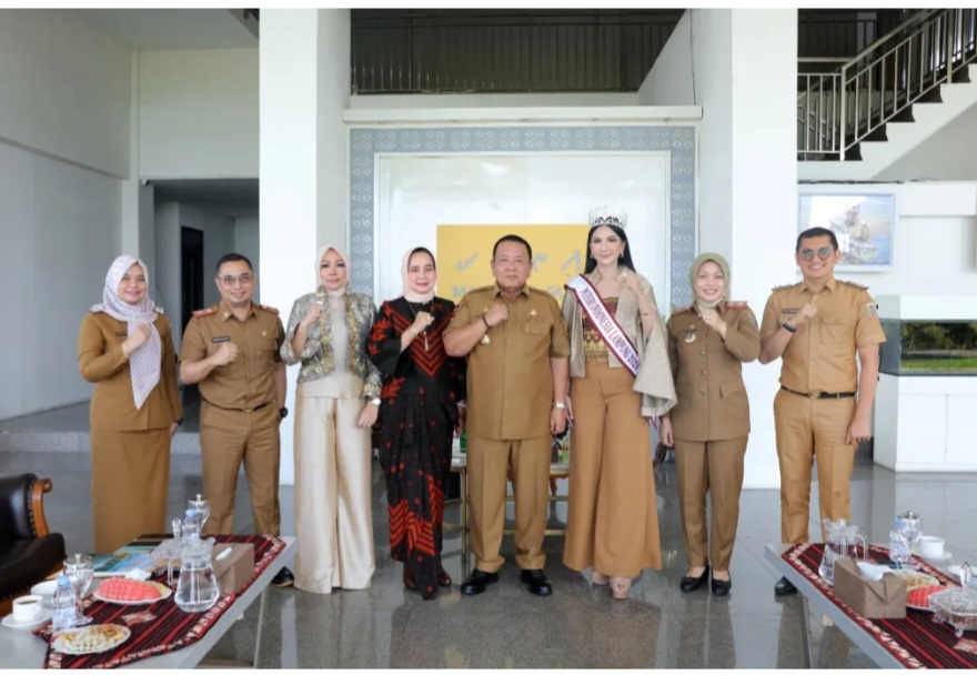Gubernur Arinal dan Ibu Riana Sari Terima Audiensi Putri Indonesia  2024 Nabila Balqis Asal Lampung di Mahan Agung  