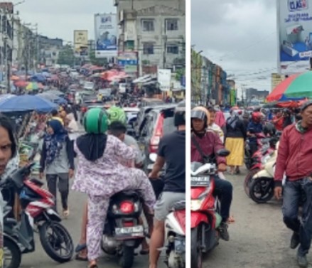 H-1 Ramadan, Pedagang Kembali Tumplek di Jl.Imam Bonjol