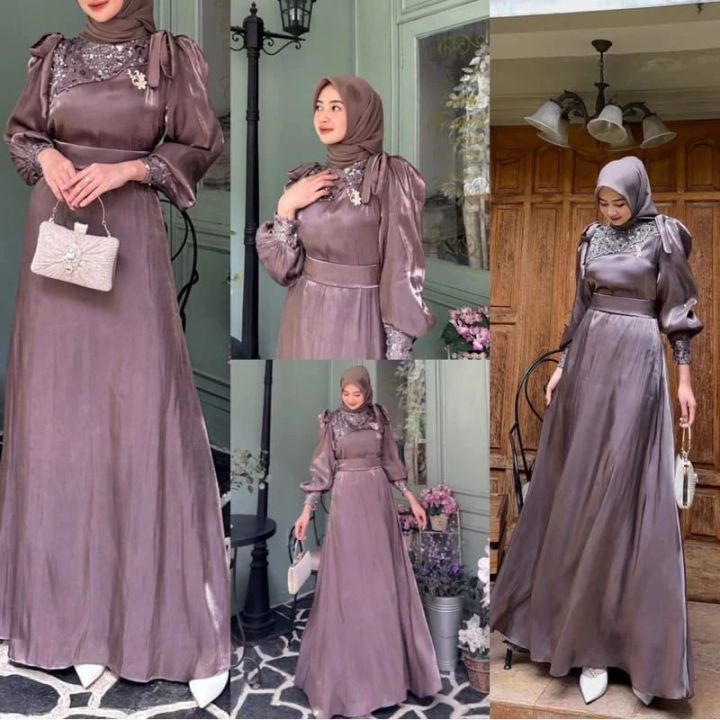 Inspirasi Hijab untuk Gamis Shimmer yang Menjadi Tren Lebaran 2024