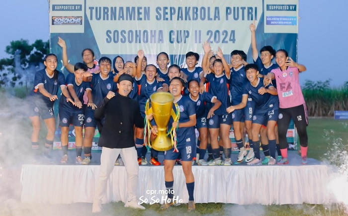 Tim Sepakbola Arema Women Juarai SOSOHOHA Cup 2024  di Rembang