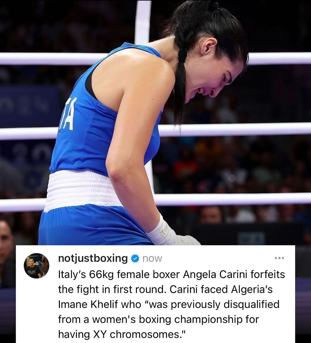 Petinju Wanita Angela Carini Mundur di Olimpiade 2024 Saat Melawan Petinju Biologis Pria