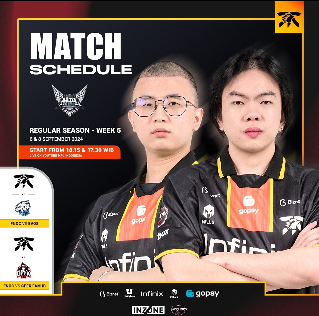 Jadwal Babak Regular Season MPL ID S14 Week 5, hari ini : Ada Geek Fam vs Rebellion Esports dan Evos Glory vs Fnatic Onic