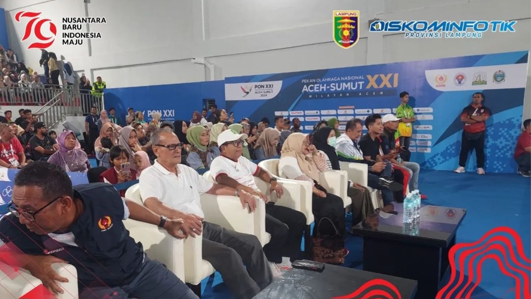 Pj. Gubernur Samsudin  Hadir dan Memberi Dukungan Langsung kepada Atlet PON XXI  Lampung di Banda Aceh.